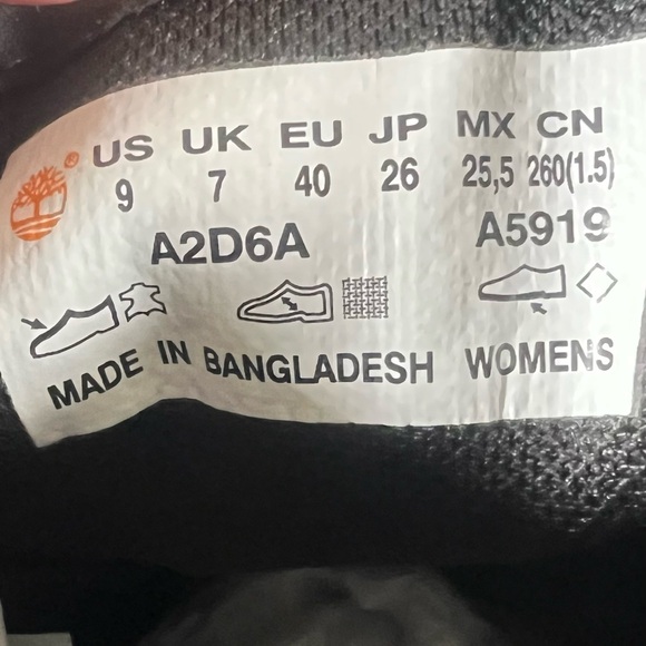 Timberland Malynn EK+ Waterproof Lace Up Jet Black Women’s Boot Size 9 #B1380A - Picture 8 of 10